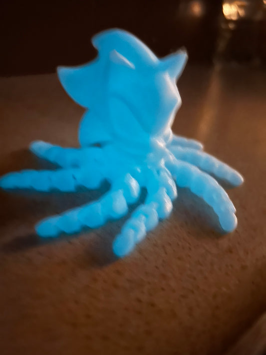 Glow in the dark Sonic octopus / articulated design. Tentacles move!